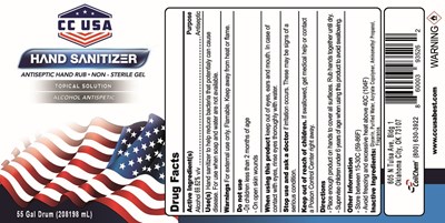 208198 mL Drum Label (55 Gallon Drum Gel Hand Sanitizer)